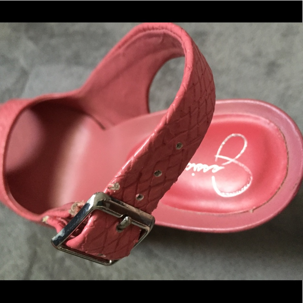 Jessica Simpson Wedge Peep Toe Sandals Size 7 - Picture 12 of 16